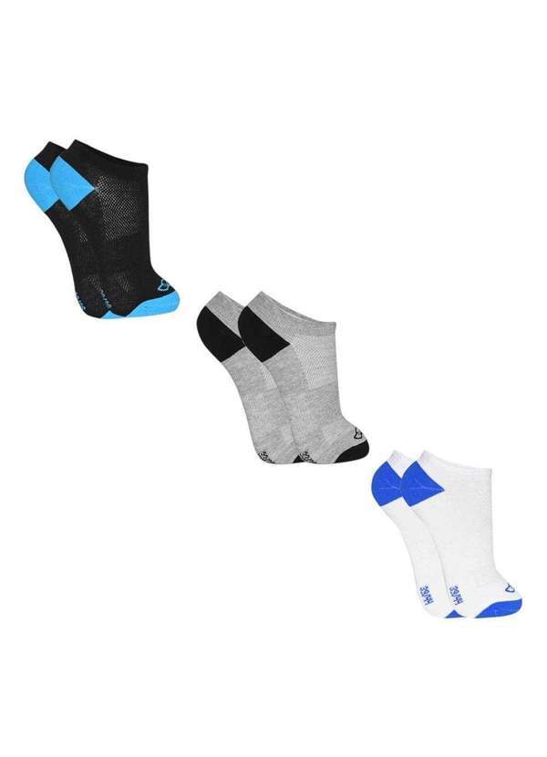 Olympikus - Kit 3 pares de Meias Olympikus Cano Curto Treino Masculina Preto
