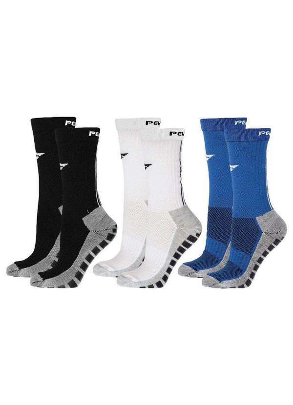 Penalty - Kit 3 pares de Meias Penalty Grip Masculina Azul