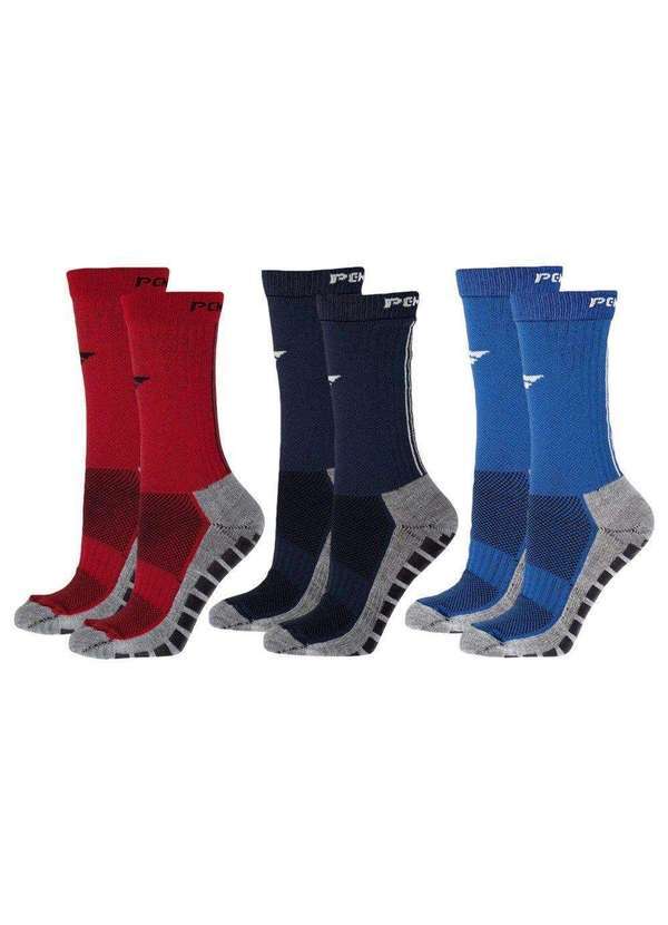 Penalty - Kit 3 pares de Meias Penalty Grip Masculina Azul