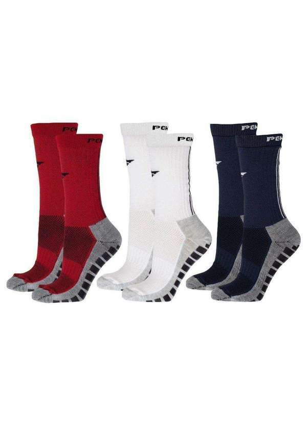 Penalty - Kit 3 pares de Meias Penalty Grip Masculina Branco