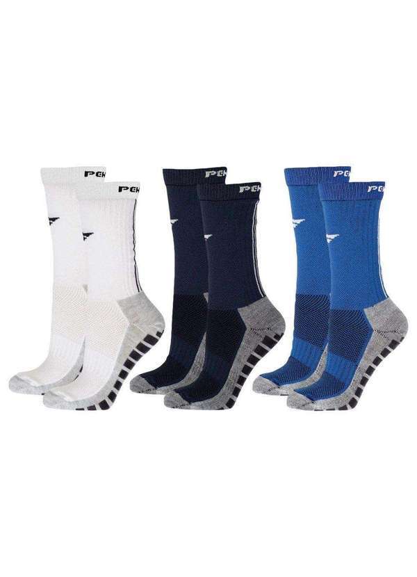 Penalty - Kit 3 pares de Meias Penalty Grip Masculina Branco