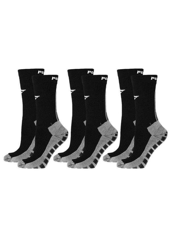 Penalty - Kit 3 pares de Meias Penalty Grip Masculina Preto