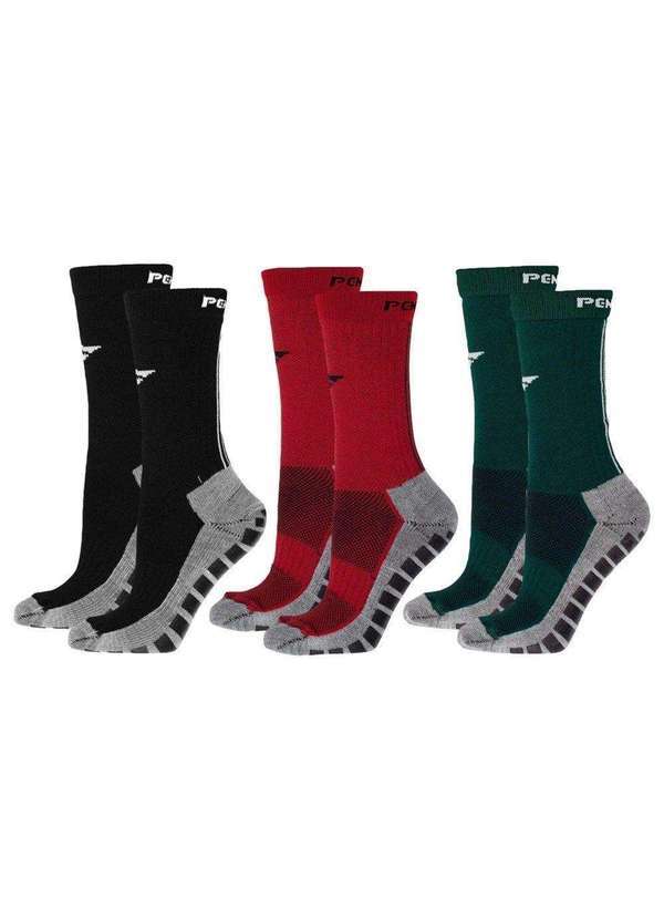Penalty - Kit 3 pares de Meias Penalty Grip Masculina Preto