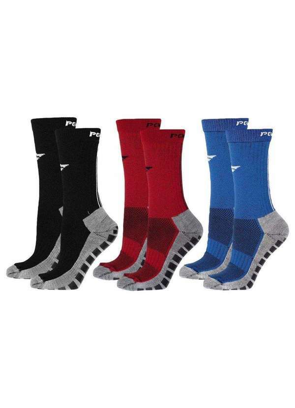 Penalty - Kit 3 pares de Meias Penalty Grip Masculina Preto