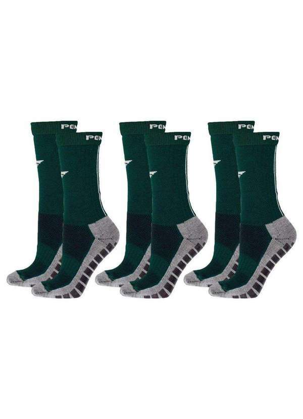 Penalty - Kit 3 pares de Meias Penalty Grip Masculina Verde