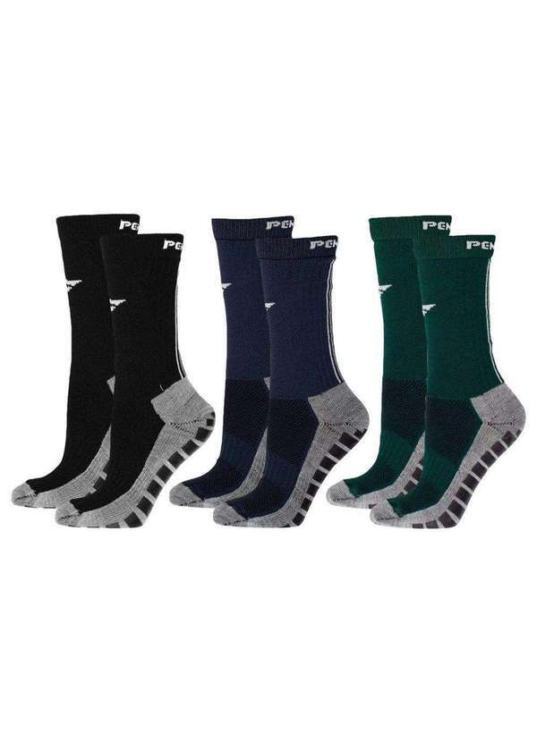 Penalty - Kit 3 pares de Meias Penalty Grip Masculina Verde