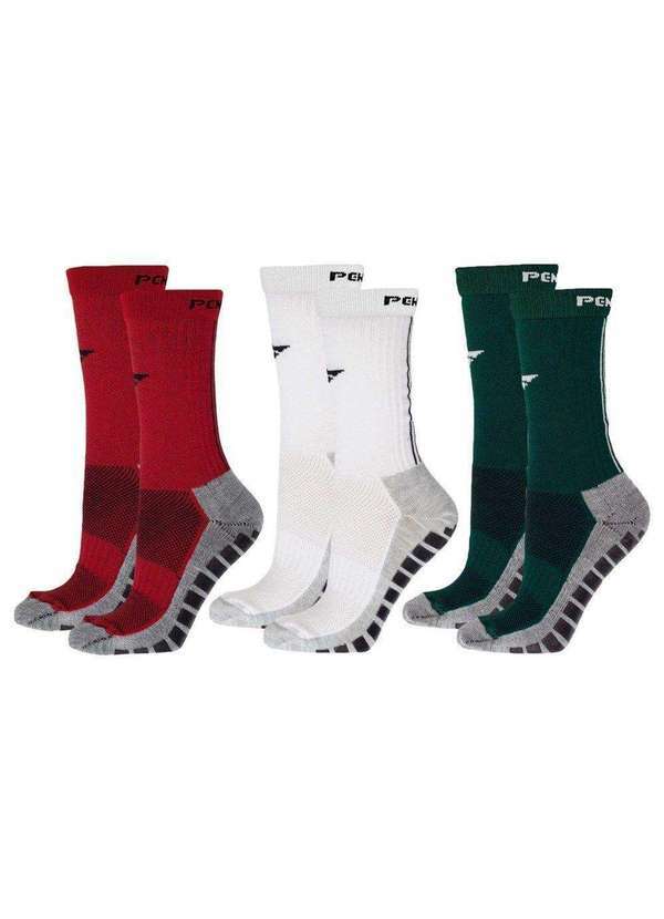 Penalty - Kit 3 pares de Meias Penalty Grip Masculina Verde