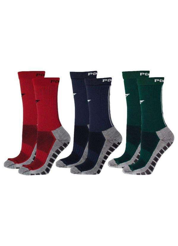 Penalty - Kit 3 pares de Meias Penalty Grip Masculina Verde