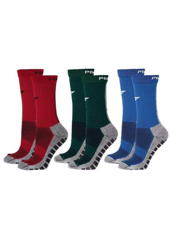 Penalty - Kit 3 pares de Meias Penalty Grip Masculina Verde