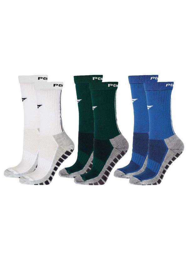 Penalty - Kit 3 pares de Meias Penalty Grip Masculina Verde