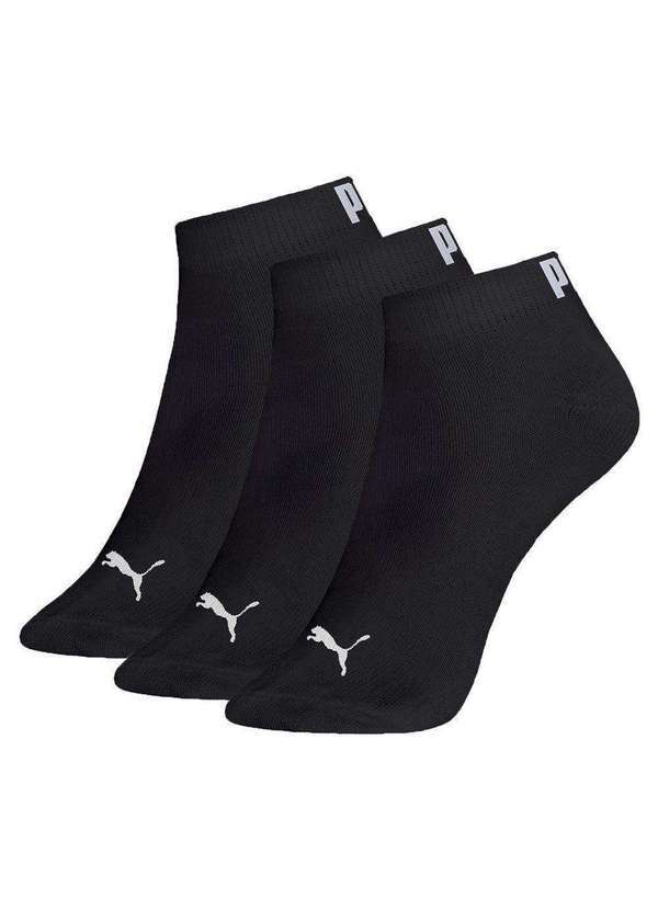 Puma - Kit 3 pares de Meias Puma Sapatilha Esportiva Masculina Preto