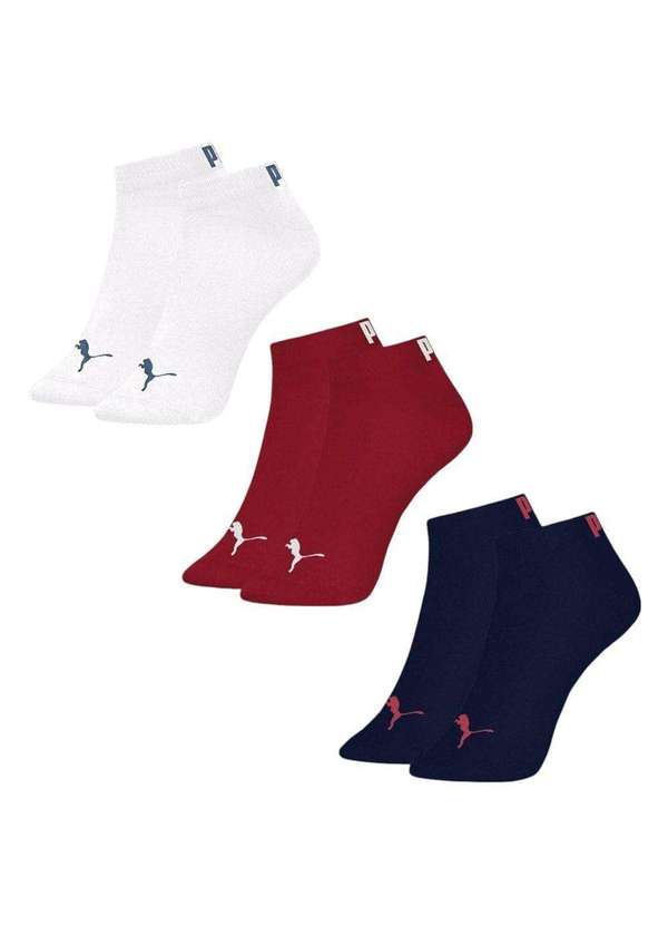 Kit pares de Meias Puma Sapatilha Esportiva Masculina Vermelho