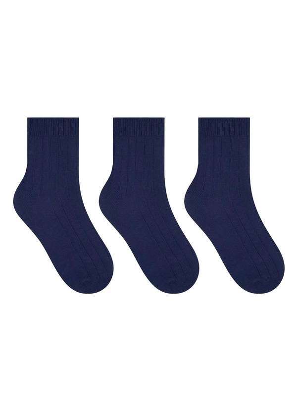 Selene - Kit 3 pares de Meias Selene Casual Masculino Azul