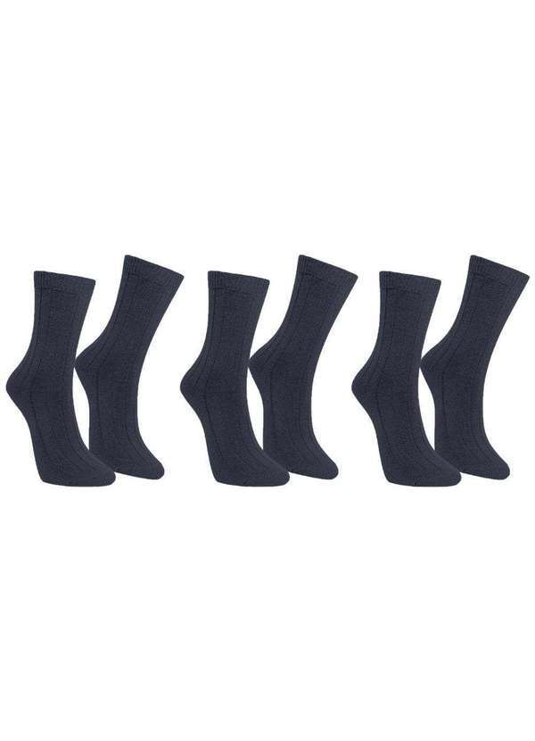 Selene - Kit 3 pares de Meias Selene Inverno Masculina Cinza