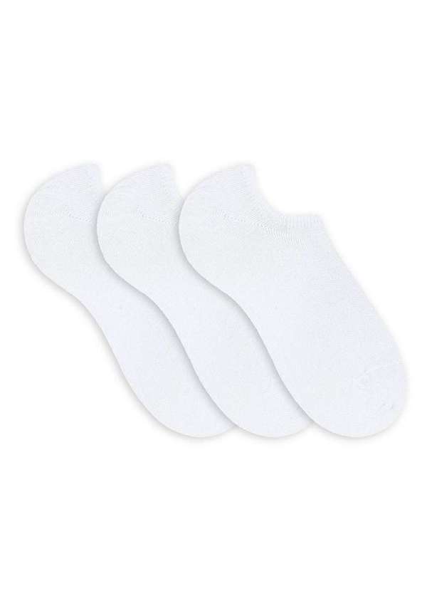 Selene - Kit 3 pares de Meias Selene Sapatilha Esportiva Branco