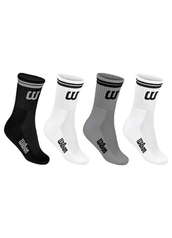 Wilson - Kit 4 pares de Meias Wilson Cano Longo Masculino Branco