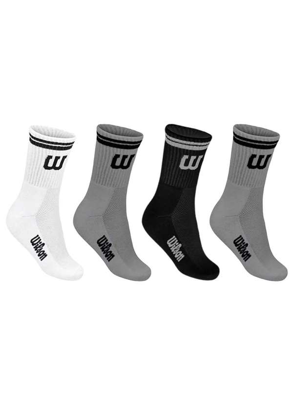 Wilson - Kit 4 pares de Meias Wilson Cano Longo Masculino Cinza 1