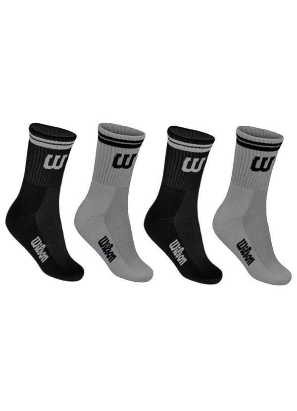 Wilson - Kit 4 pares de Meias Wilson Cano Longo Masculino Preto