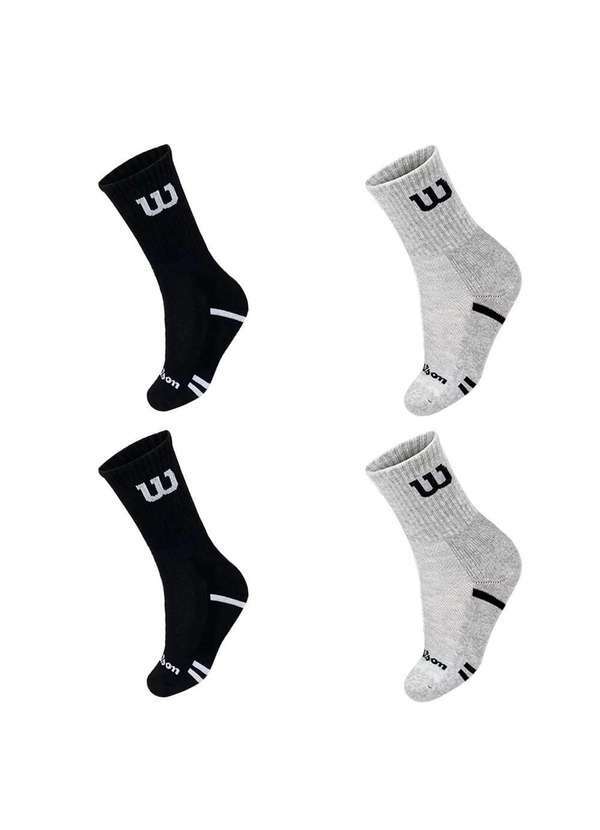 Wilson - Kit 4 pares de Meias Wilson Cano Longo Masculino Preto