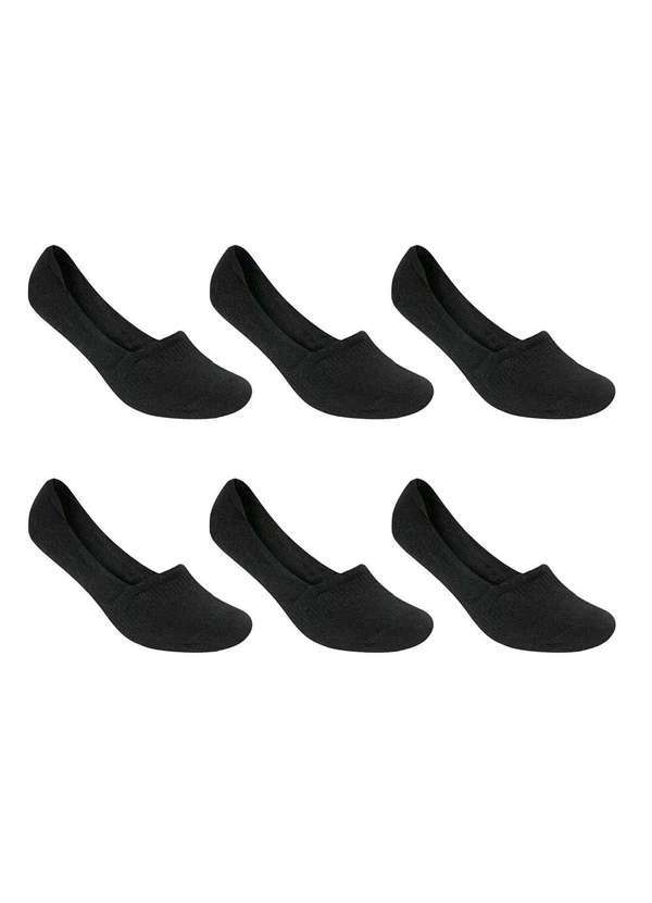 Selene - Kit 6 pares de Meia Selene Sapatilha Invisível Masculino - Preto Preto