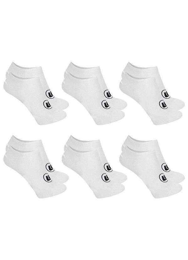 Esporte Legal - Kit 6 pares de Meias Esporte Legal Sapatilha Invisível Masculina Branco