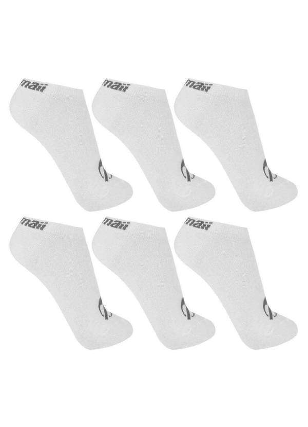 Mormaii - Kit 6 pares de Meias Mormaii Básica Cano Curto Masculina - Branco