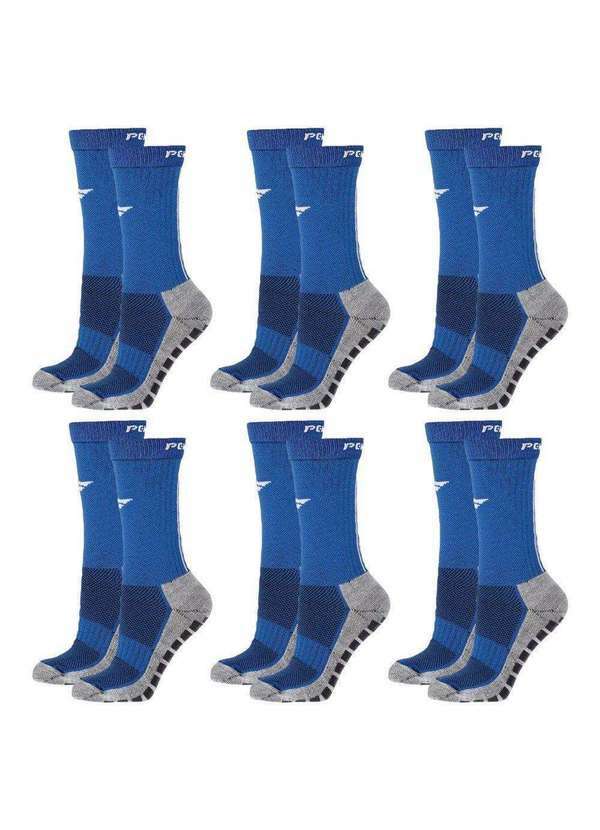 Penalty - Kit 6 pares de Meias Penalty Grip Masculina Azul