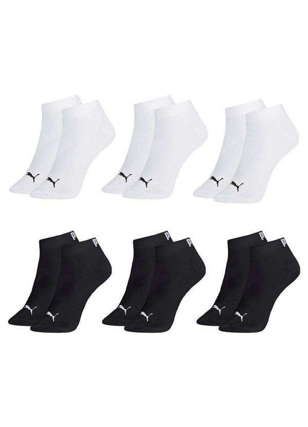 Puma - Kit 6 pares de Meias Puma Sapatilha Esportiva Masculina Branco