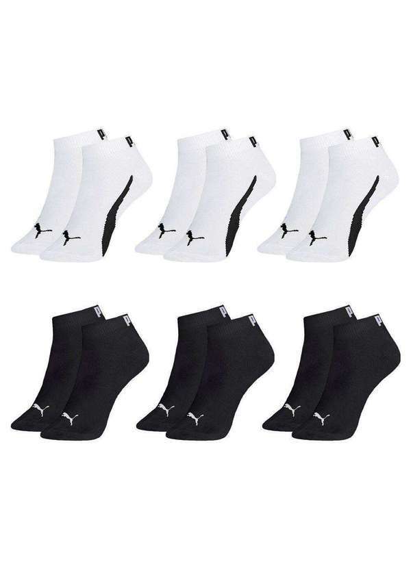 Puma - Kit 6 pares de Meias Puma Sapatilha Esportiva Masculina Preto