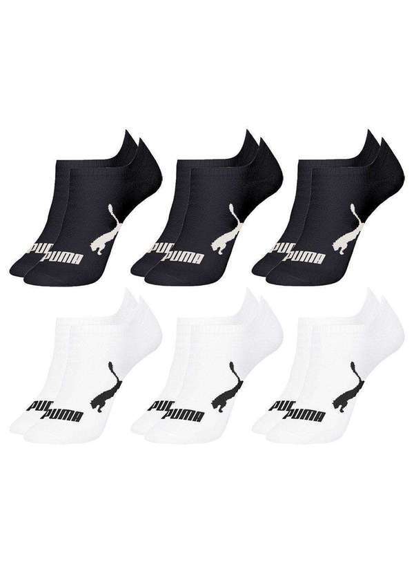 Puma - Kit 6 pares de Meias Puma Sapatilha Esportiva Masculina Branco