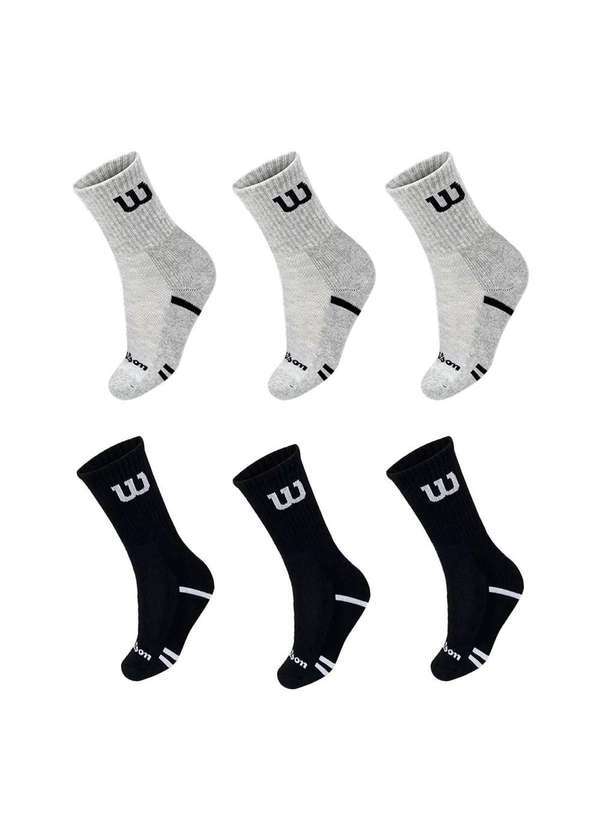 Wilson - Kit 6 pares de Meias Wilson Cano Longo Masculino Preto