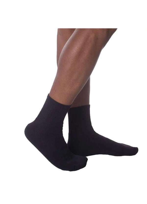 Selene - Kit 9 pares de Meia Selene Esportiva Cano Longo Masculina - Preto Preto 2