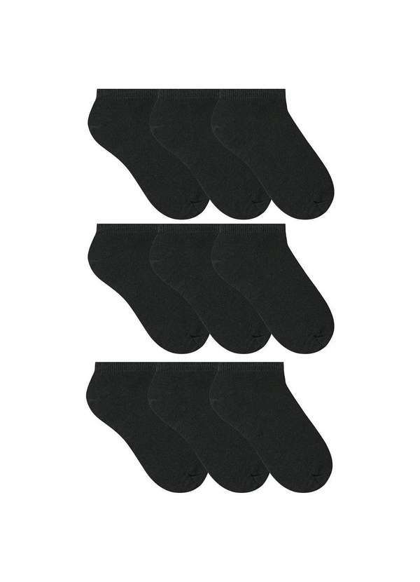 Selene - Kit 9 pares de Meia Selene Sapatilha Esportiva Preto