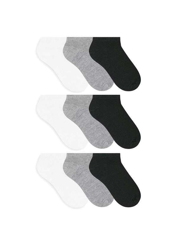 Selene - Kit 9 pares de Meia Selene Sapatilha Esportiva Preto