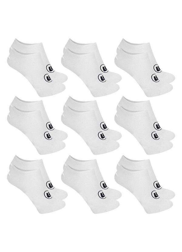 Esporte Legal - Kit 9 pares de Meias Esporte Legal Sapatilha Invisível Masculina Branco