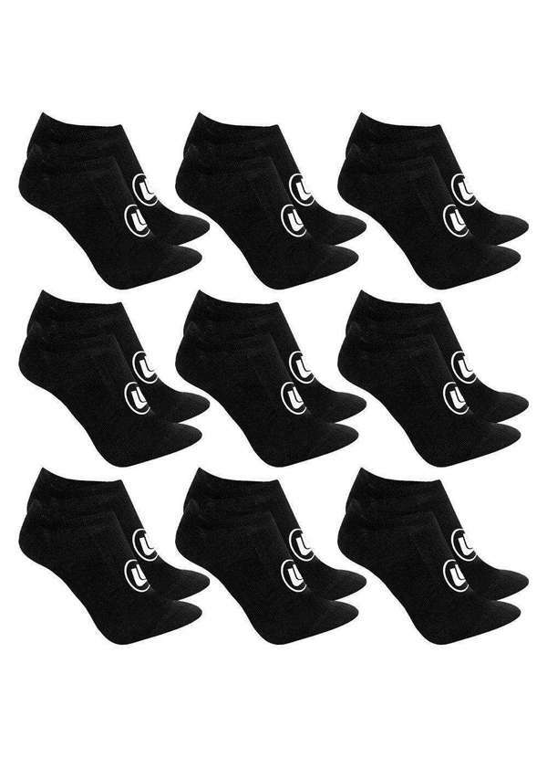 Esporte Legal - Kit 9 pares de Meias Esporte Legal Sapatilha Invisível Masculina Preto