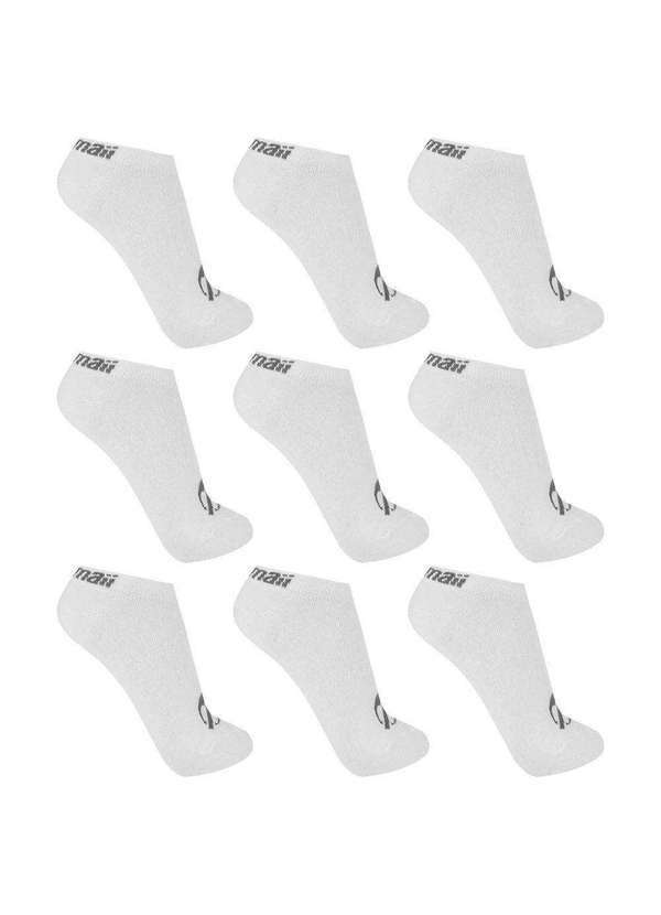 Mormaii - Kit 9 pares de Meias Mormaii Básica Cano Curto Masculina - Branco