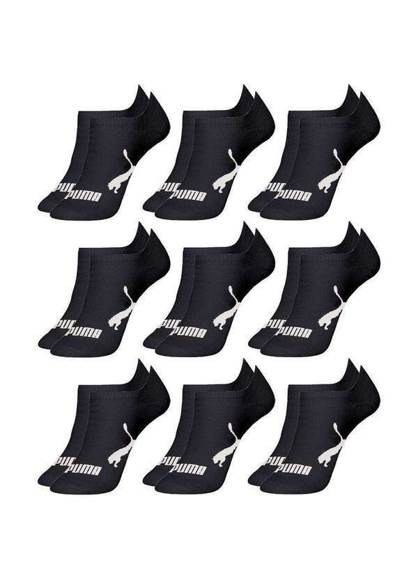 Puma - Kit 9 pares de Meias Puma Sapatilha Esportiva Masculina Preto