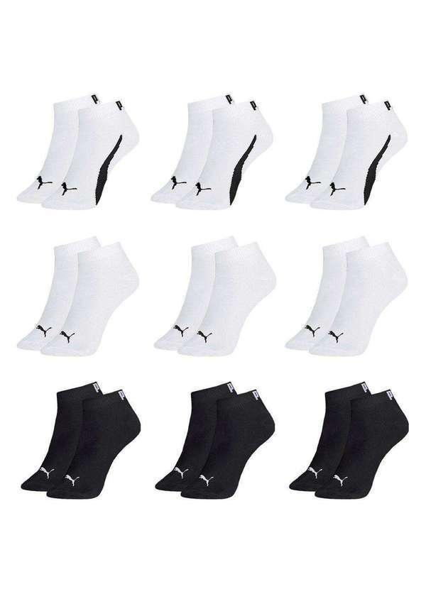 Puma - Kit 9 pares de Meias Puma Sapatilha Esportiva Masculina Branco