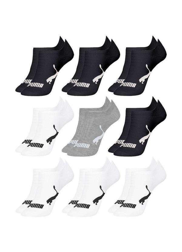 Puma - Kit 9 pares de Meias Puma Sapatilha Esportiva Masculina Branco