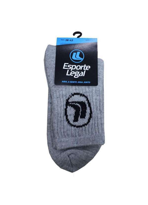 Esporte Legal - Meia Esporte Legal Cano Curto Masculina Cinza