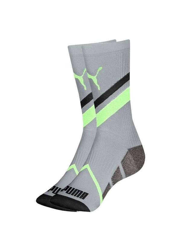 Puma - Meia Puma Cano Longo Esportiva Masculina Cinza