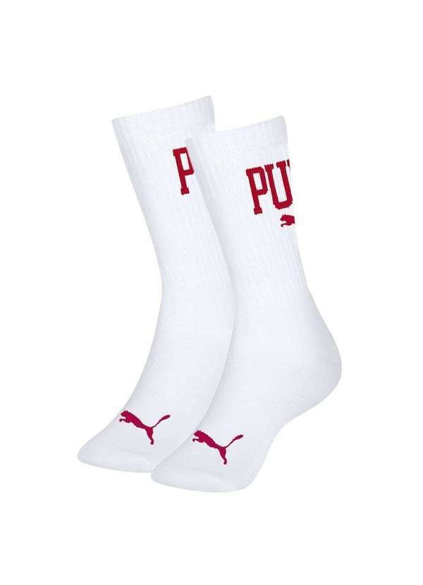 Puma - Meia Puma Esportiva Cano Longo Masculina Branco