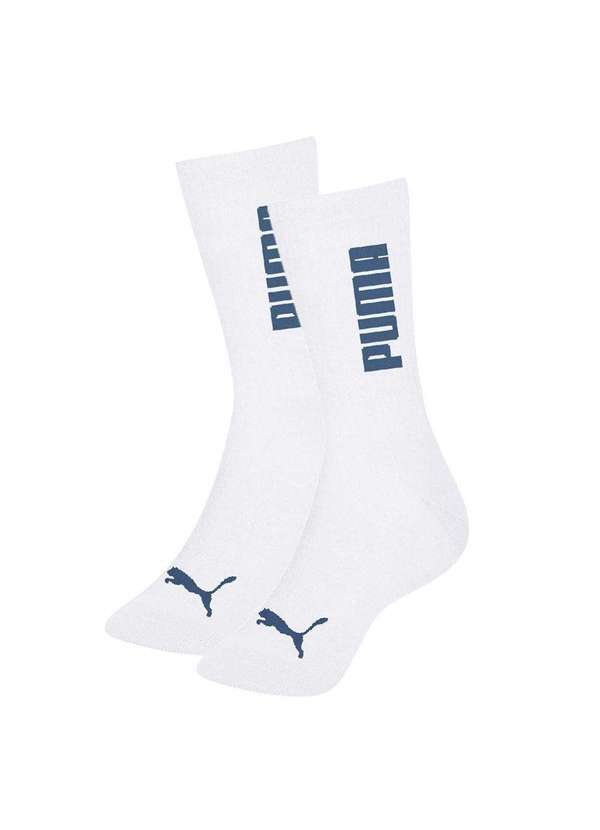 Puma - Meia Puma Esportiva Cano Longo Masculina Branco