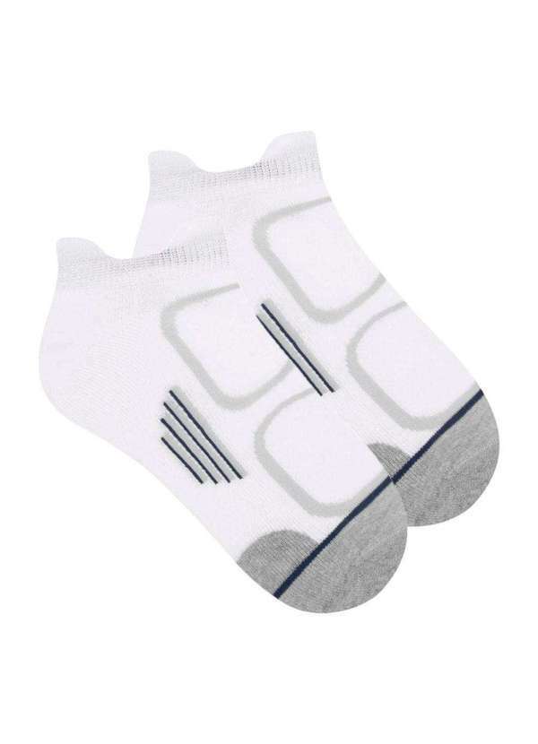 Selene - Meia Sapatilha Selene Esportiva Performance Masculina Branco