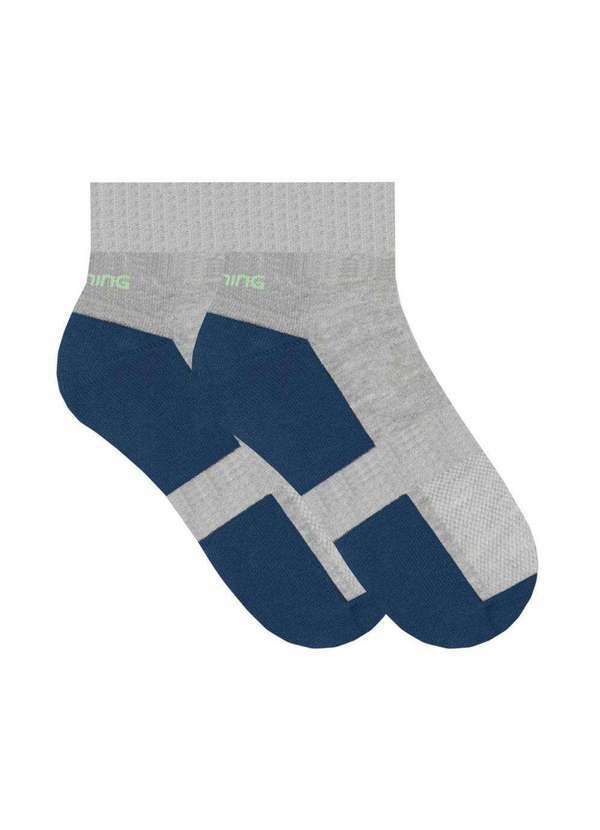 Selene - Meia Selene Esportiva Cano Baixo Masculina Cinza