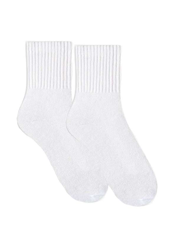 Selene - Meia Selene Esportiva Cano Médio Masculina - Branco Branco