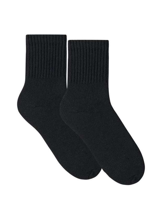 Selene - Meia Selene Esportiva Cano Médio Masculina - Preto Preto