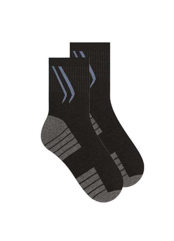 Selene - Meia Selene Esportiva Cano Médio Masculina Preto