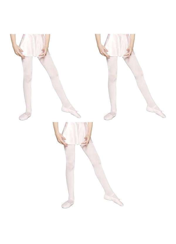 Selene - Kit 3 Meias-Calças Selene Ballet/Jazz Infantil Branco